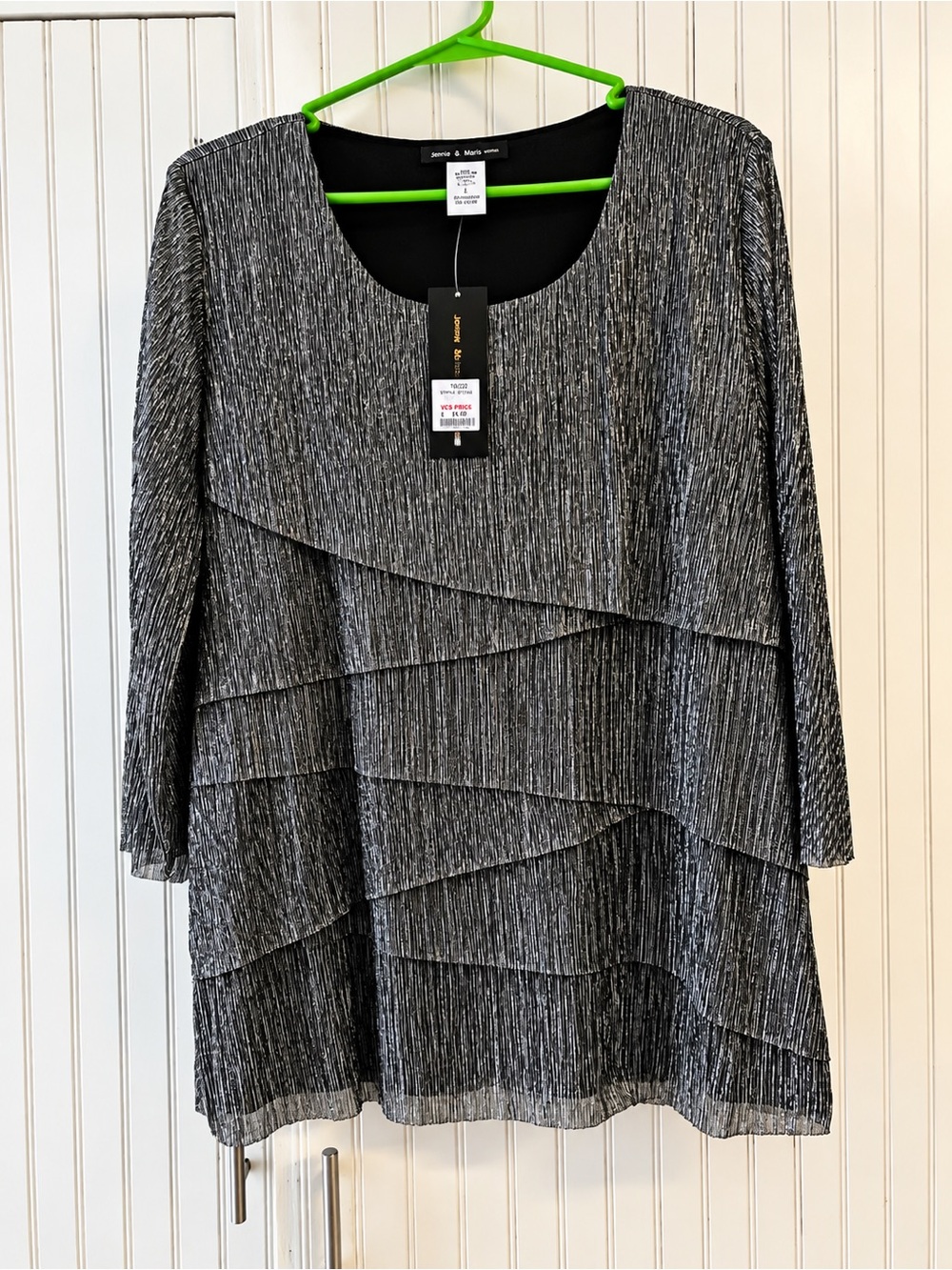 Jones & Mortimer Black Layered Long-Sleeve Evening Tunic Dress